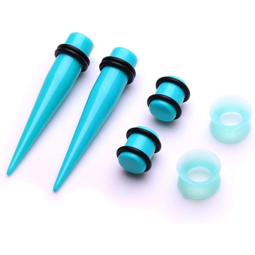 Deluxe 50-Piece Ear Stretching Kit: Tapers, Plugs & Tunnels In Various Sizes View 3